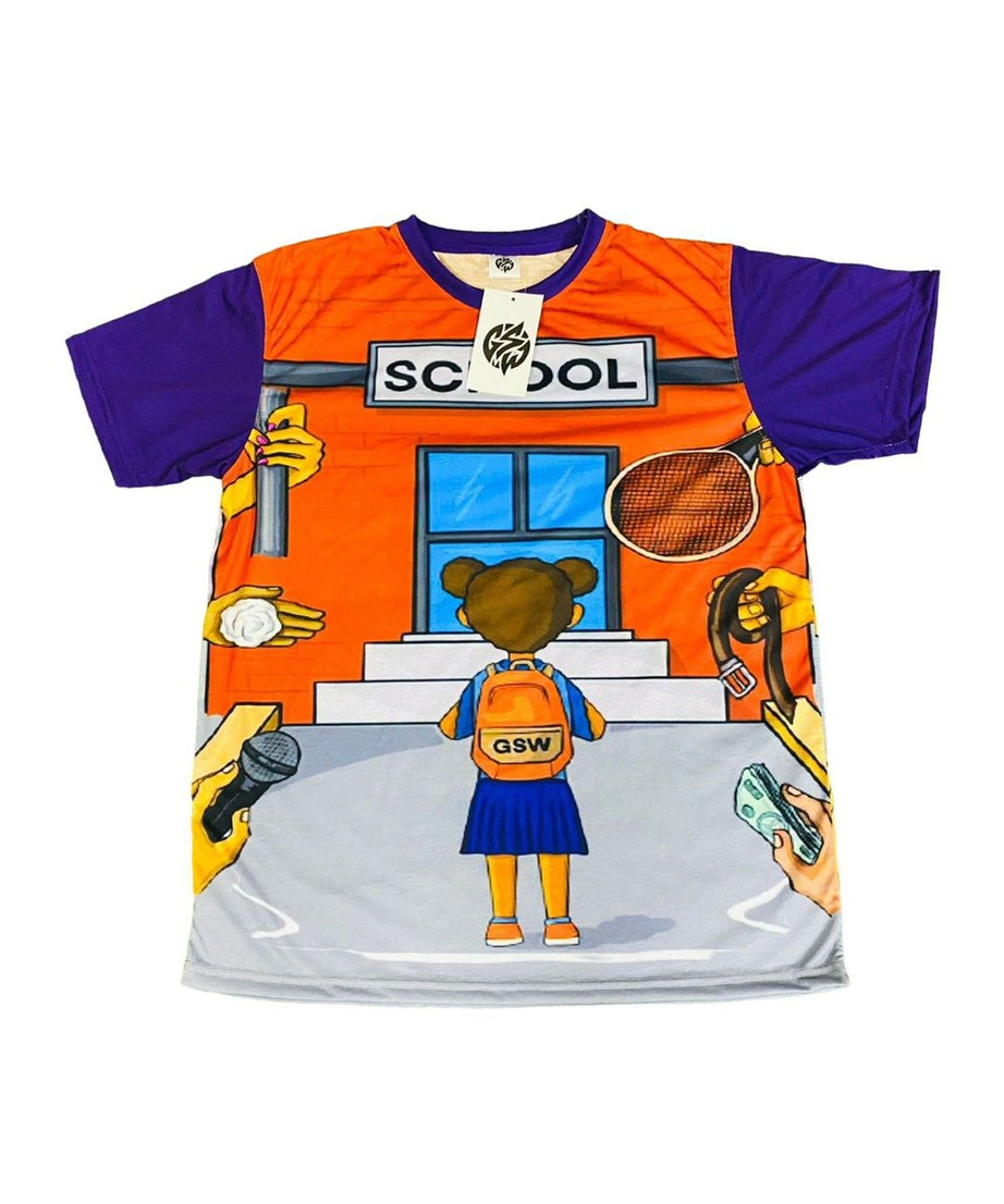 Cotton-Feel-Shirt100%-Polyester-Full-Sublimated-GSW-Logo-(old-School)Orange-Grey+-Royal-(-GSWSHGSWOSLROG-S-)-F