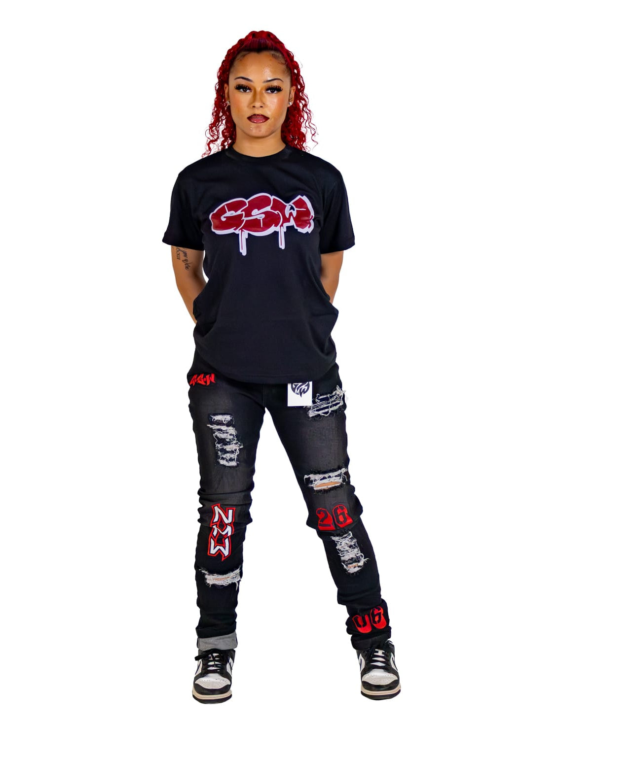 Embrodiery GSW Black Shade Denim Pant