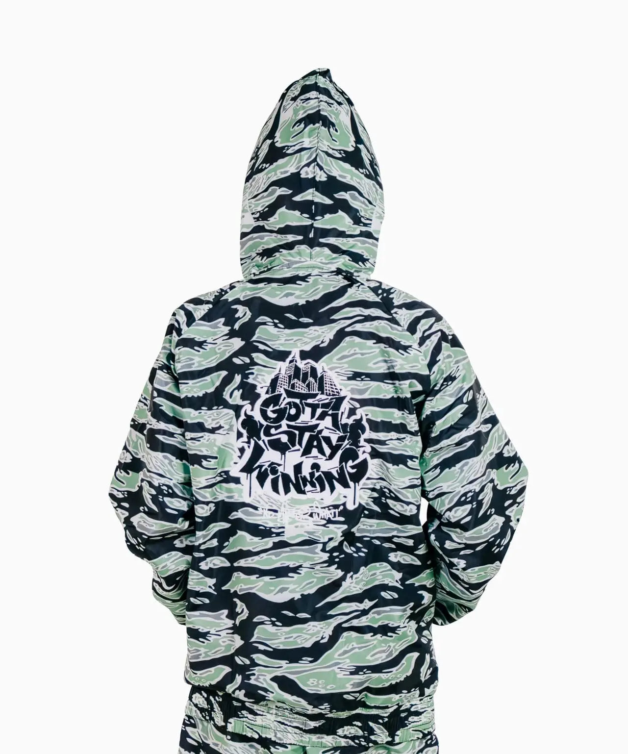 GSW Camouflage Button‑Up Shirt Shorts Set
