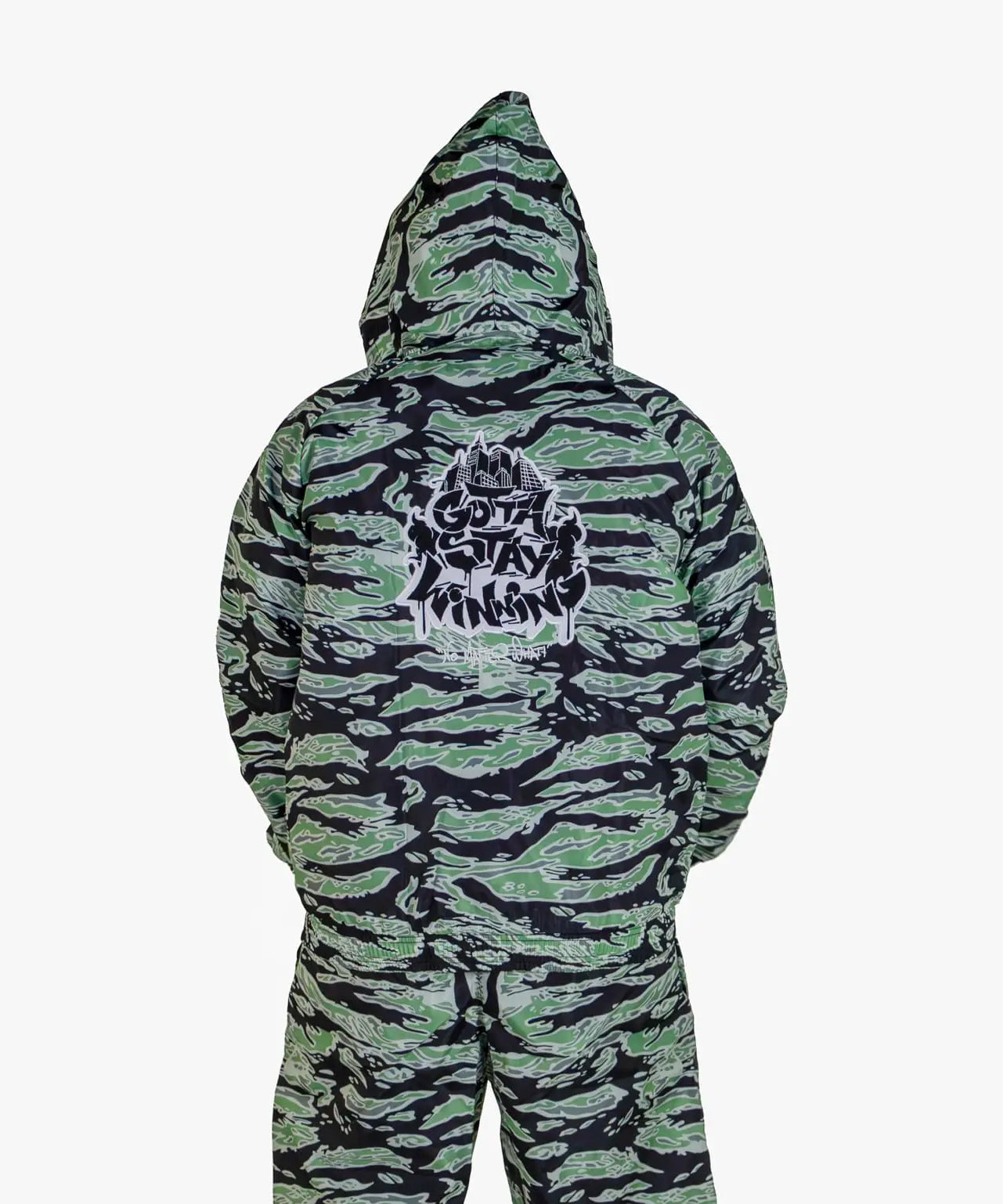 GSW Camouflage Button‑Up Shirt Shorts Set