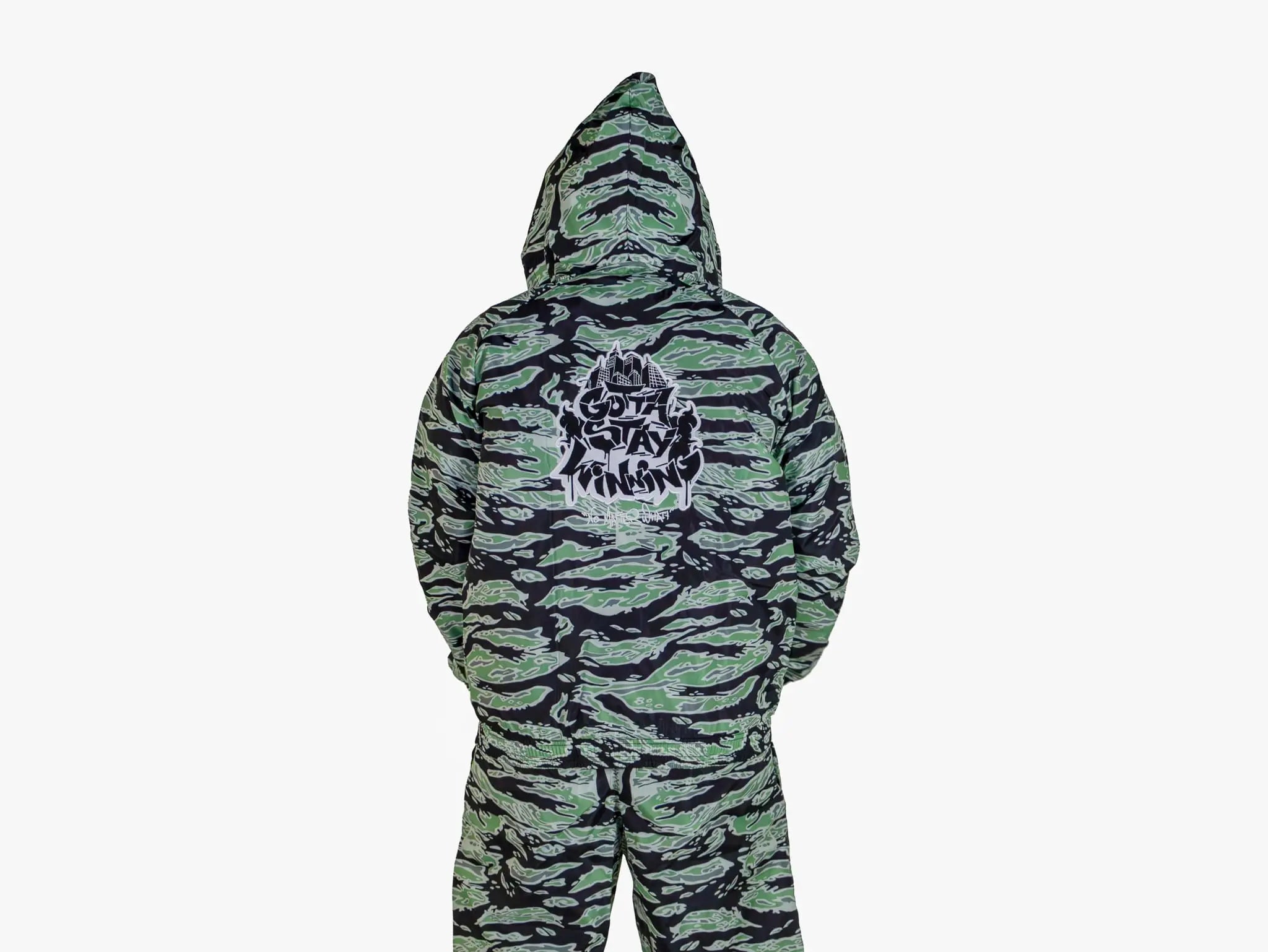 GSW Camouflage Button‑Up Shirt Shorts Set