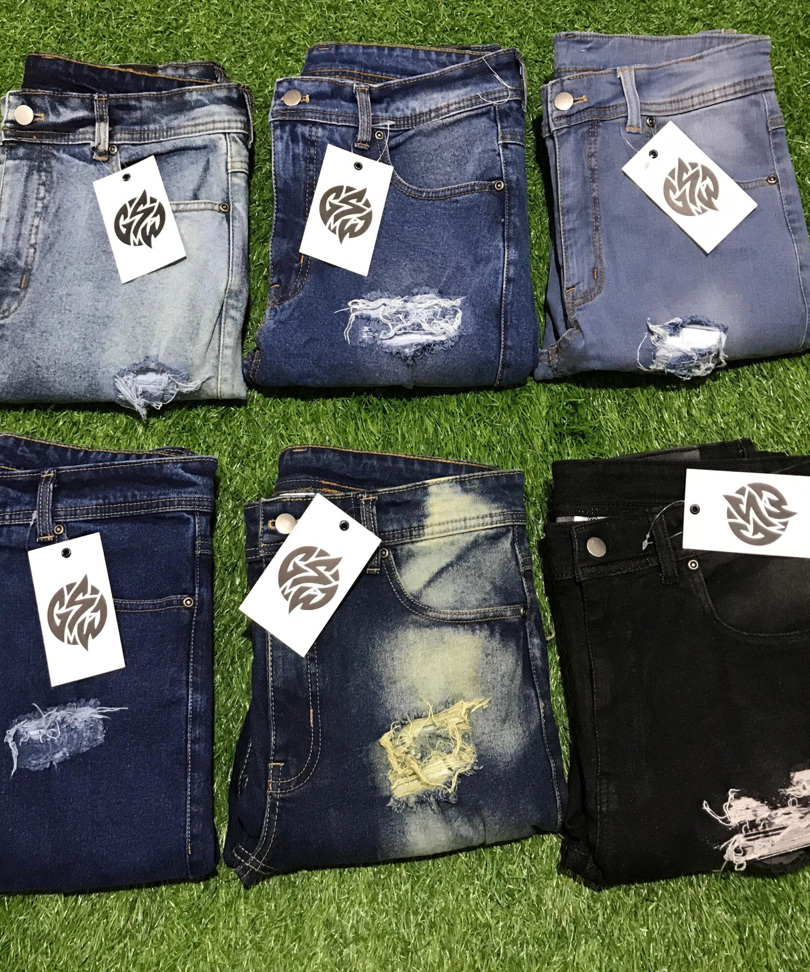 Denim Pant Style Polyester Embrodiery GSW Sky Blue Shade