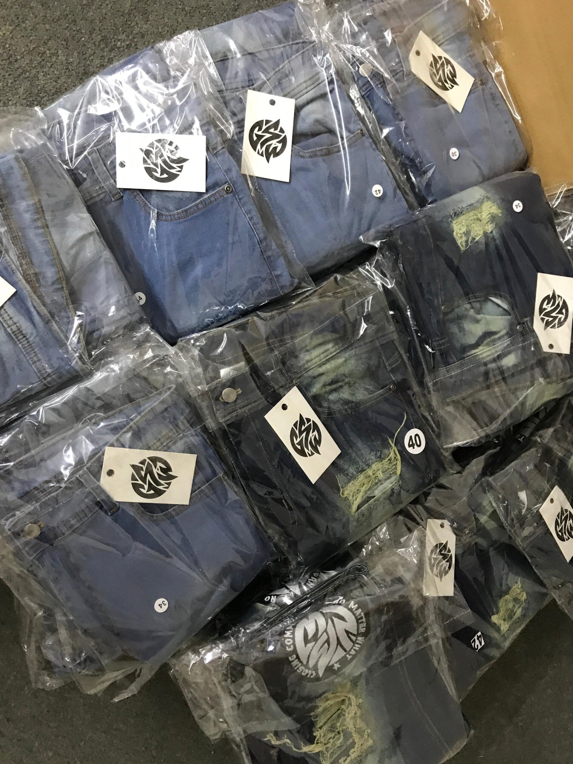 Denim TwoTone Style Embrodiery GSW Navy Blue Shade Pant