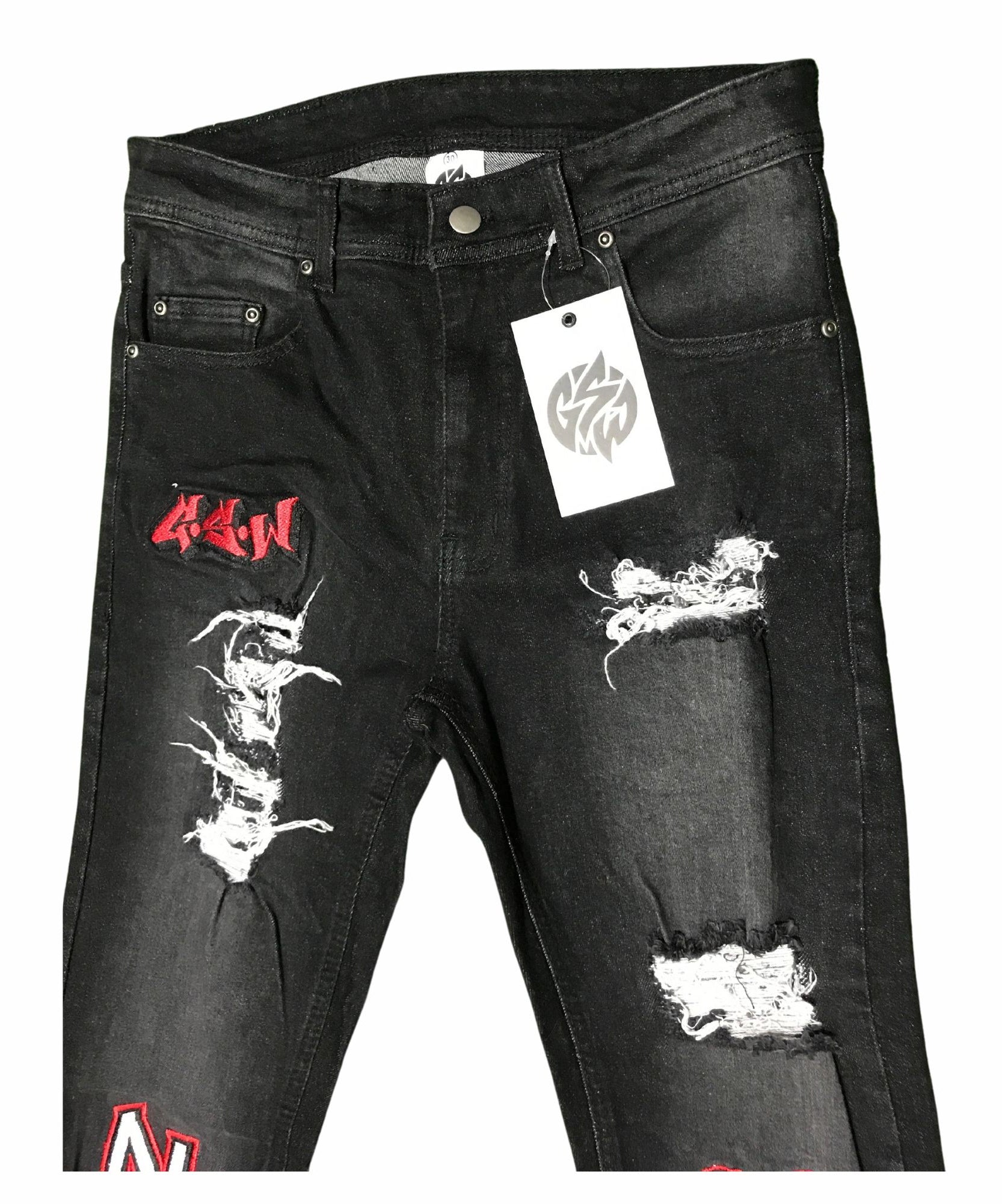 Embrodiery GSW Black Shade Denim Pant