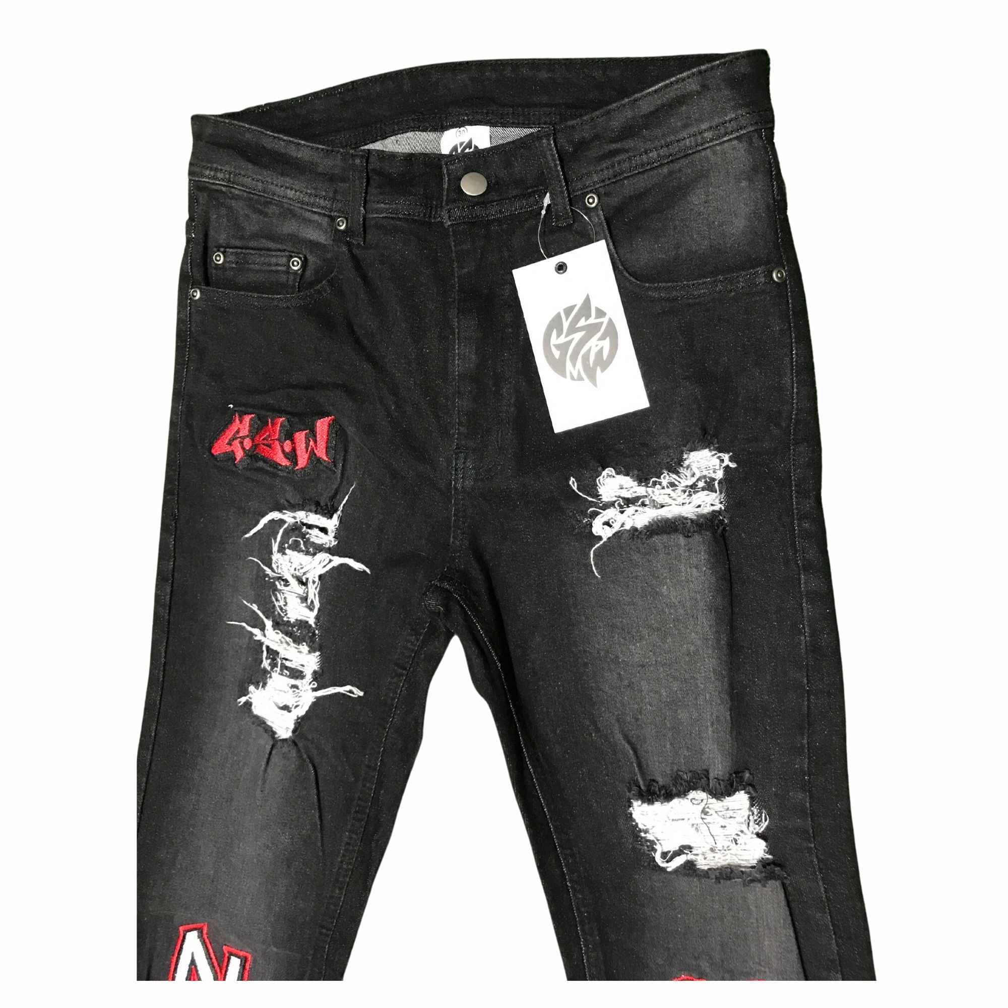 Embrodiery GSW Black Shade Denim Pant