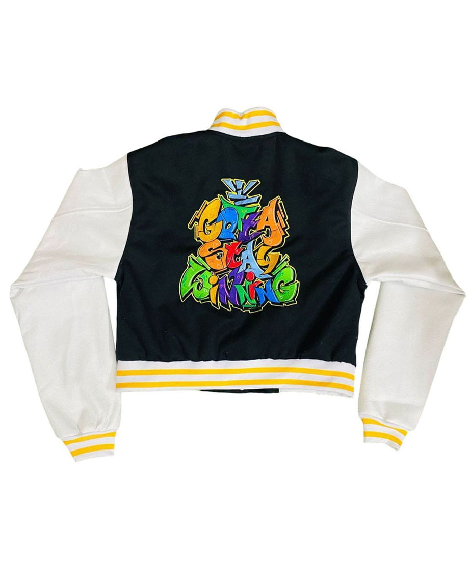 Crop Black Wool Body White Leather Sleeve Varsity Winter Jacket (-GSWVJWBBKSWB-S)-B