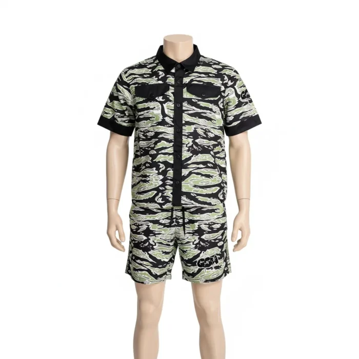 GSW Camouflage Button‑Up Shirt & Shorts Set - Image 4