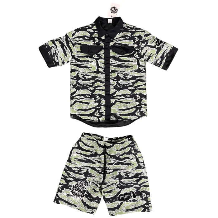 GSW Camouflage Button‑Up Shirt & Shorts Set - Image 9